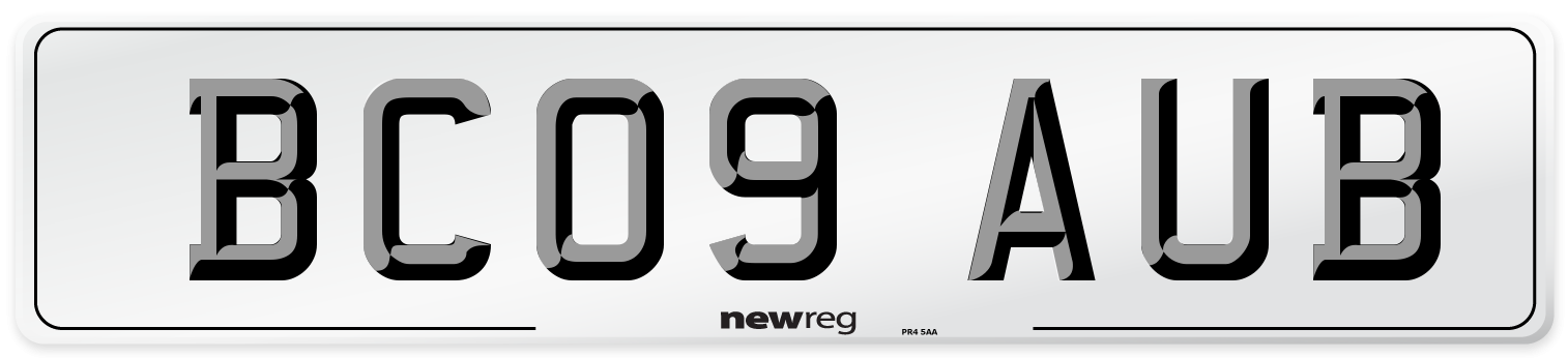 BC09 AUB Number Plate from New Reg